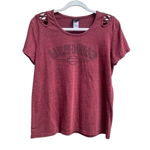 Harley Davidson Womens Burgundy Shirt Size Large